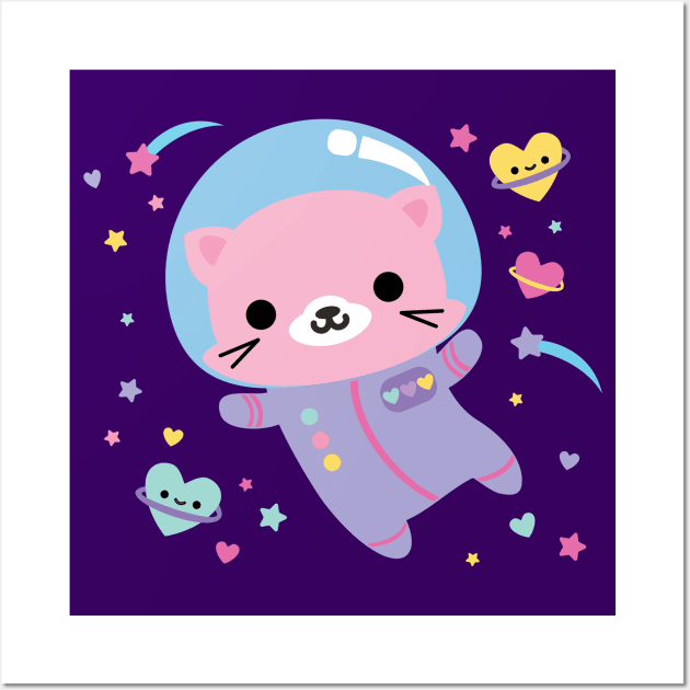 Kitty in Space Wall Art by BoredInc